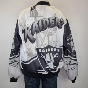 Vintage Chalk Line Los Angeles Oakland Raiders Fanimation Bomber Jacket Medium